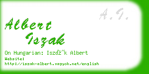 albert iszak business card